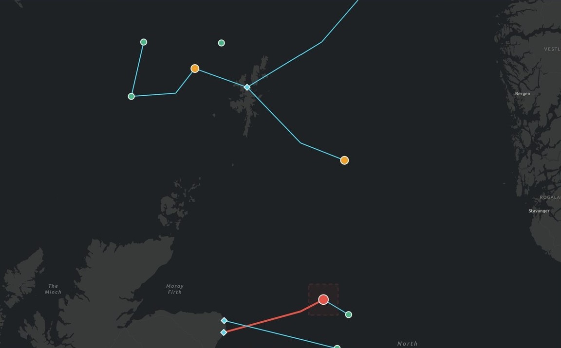 Live Esri ArcGIS basemap from the Nexus working demo - synthetic offshore portfolio